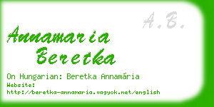 annamaria beretka business card