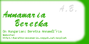 annamaria beretka business card